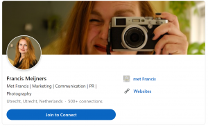 LinkedIn profielfoto en bannerfoto van Francis Meijners